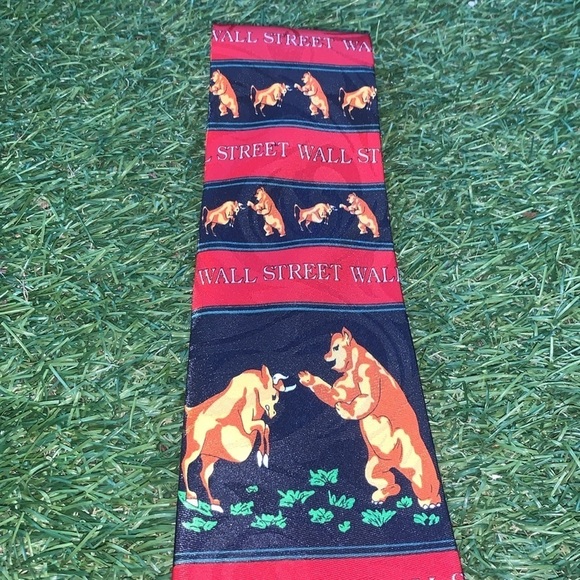 Steven Harris “Wall Street” Bull & Bear Tie Stock Broker Financial Advisor Gift - Picture 5 of 12